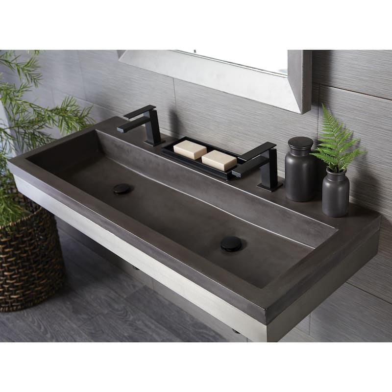 Trough 48-inch NativeStone Drop-in Double Bathroom Sink - 48" x 19" x 5"