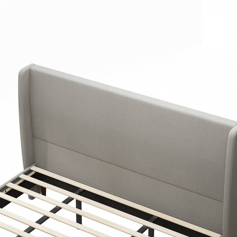 High Headboard Upholstered Platform Bed No Box Spring Needed