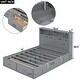 preview thumbnail 4 of 10, Lift Up Storage Bed, Full Size LED Bed Frame w/ Storage Drawers, Wood Platform Beds w/ Charging Station, Hydraulic Storage, Gray
