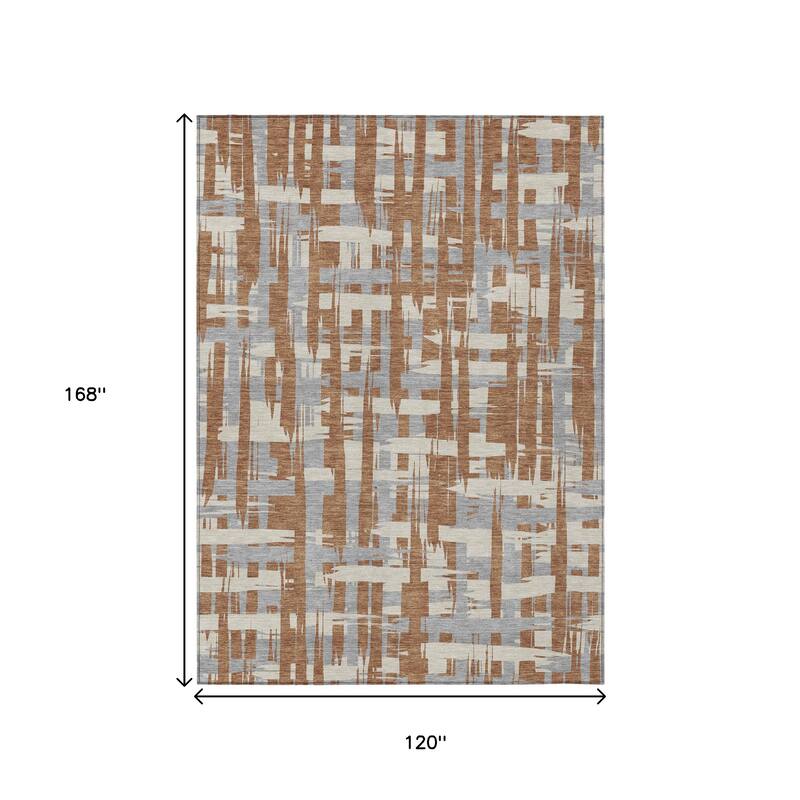 HomeRoots Striped Transitional Rectangle Outdoor Rug