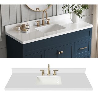 YASINU 60 inch Single Sink White Quartz Vanity Top(Not include cabinet ...