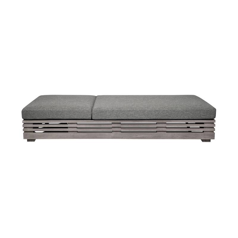Hida Chaise Lounge Chair, Gray Eucalyptus, Olefin Cushions, 82 Inch