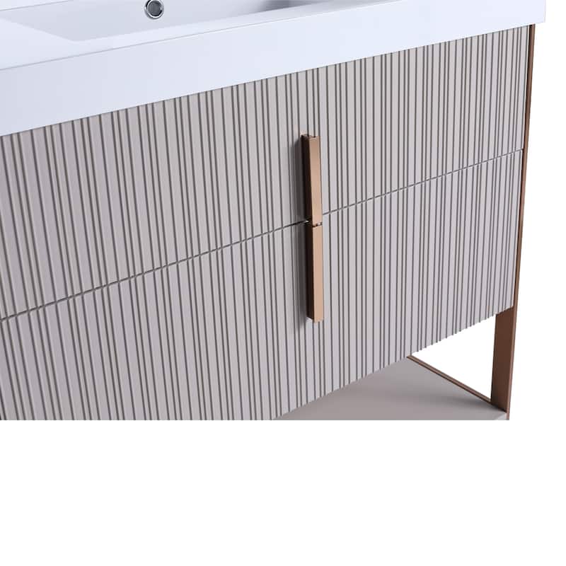 Fine Fixtures Serenity Modern Bathroom Vanity with White Gel Acrylic Top