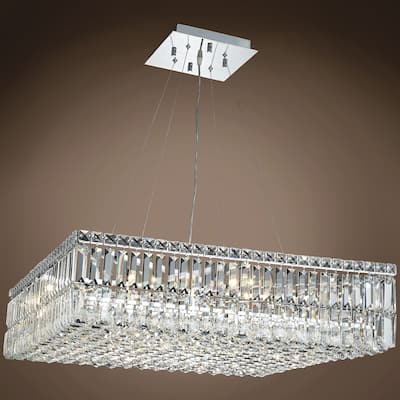 Ibiza Design 12 Light 28" Chrome Chandelier With Clear Swarovski Crystals - 7.50