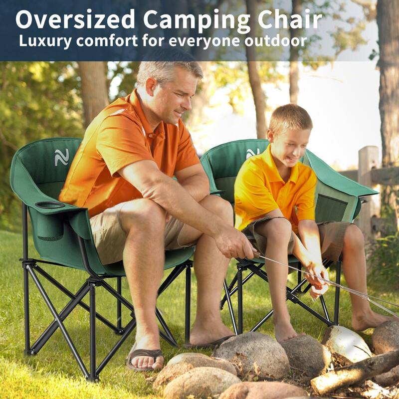 Oversized Padded Camping Chair with Armrests, Outdoor Sports, Camping