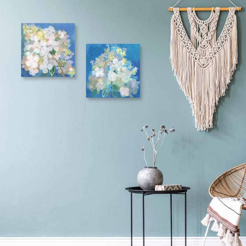 Hydrangea Aqua Tissue & Hydrangea Blue Tissue by Maret Hensick Canvas Art Prints