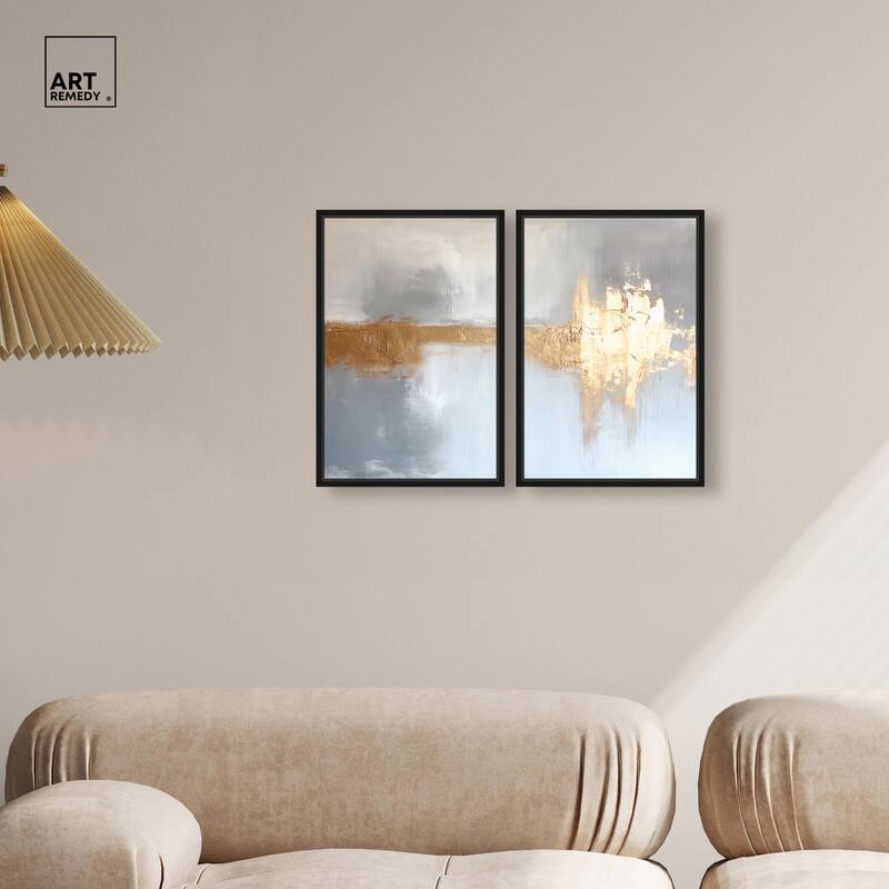 Serenity in Gold I Canvas Set of 2 by Art Remedy