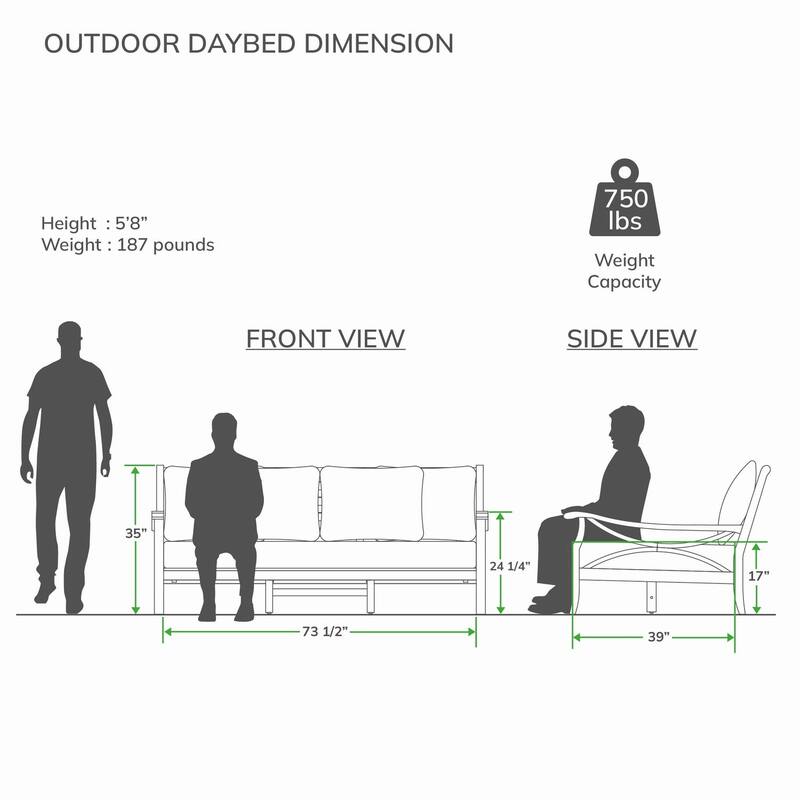 Cambridge Casual Lowell Teak Patio Daybed with Cushion