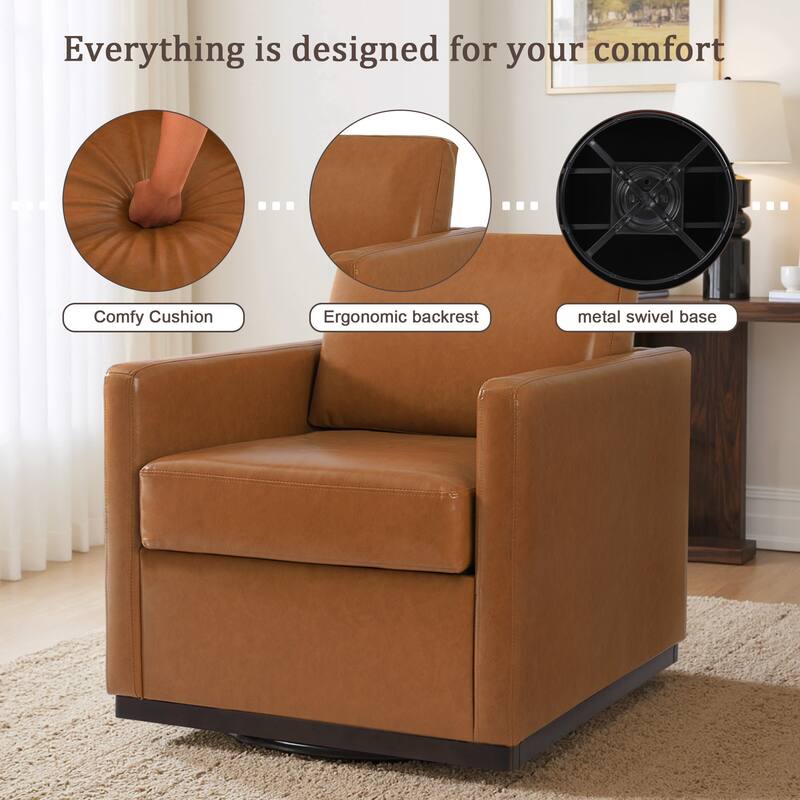 Modern Upholstered Swivel Accent Arm Chair