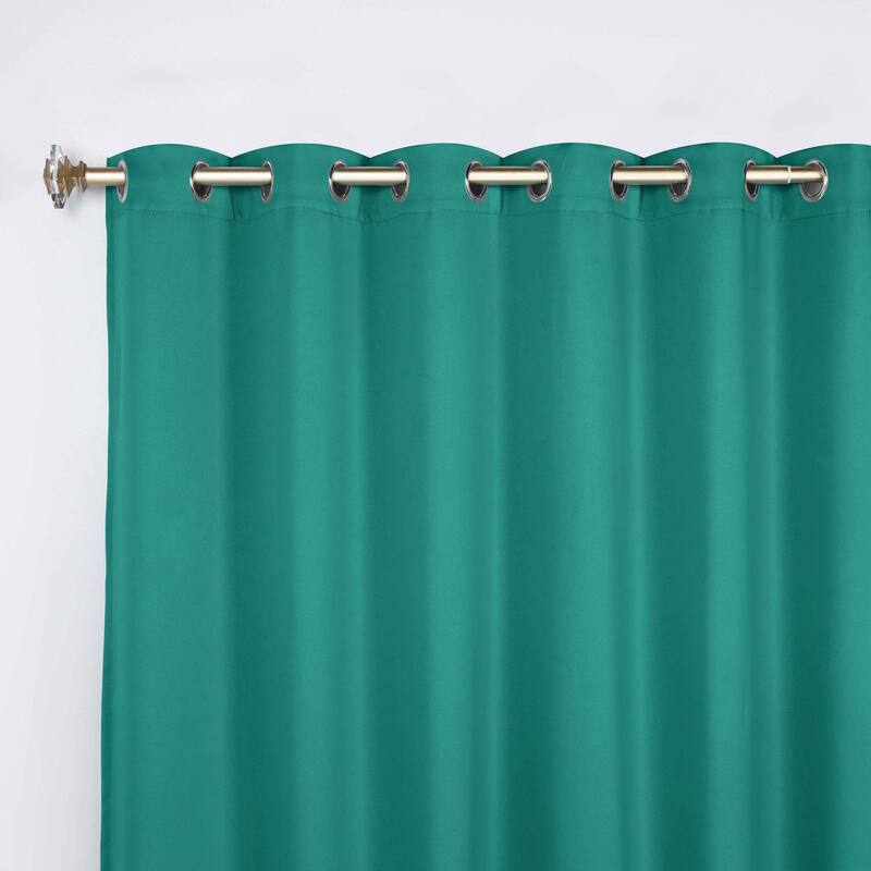 Superior Solid Machine Washable Room Darkening Grommet Blackout Curtains, Set of 2