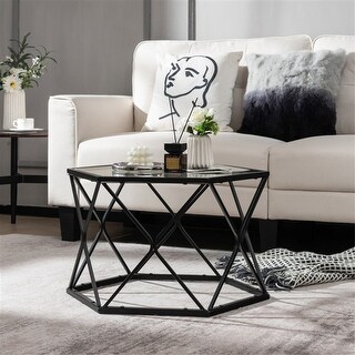 Modern Accent Geometric Glass Coffee Table - Bed Bath & Beyond - 38050046