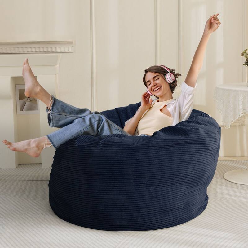 Corduroy Bean Bag Chair, Convertible Chair Folds from Bean Bag to Bed
