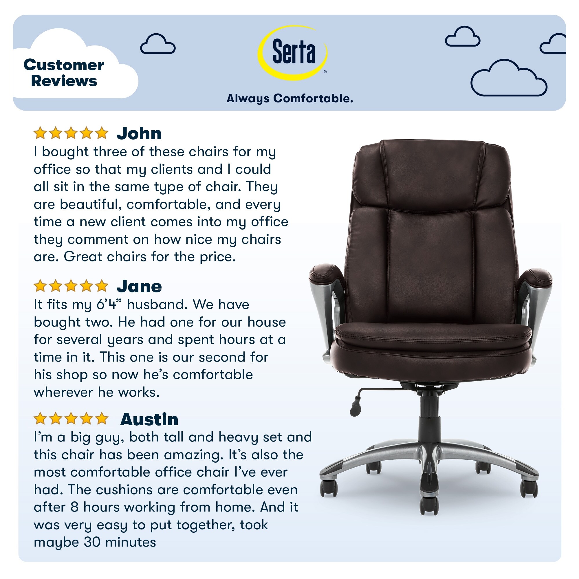 Serta big shop tall office chair