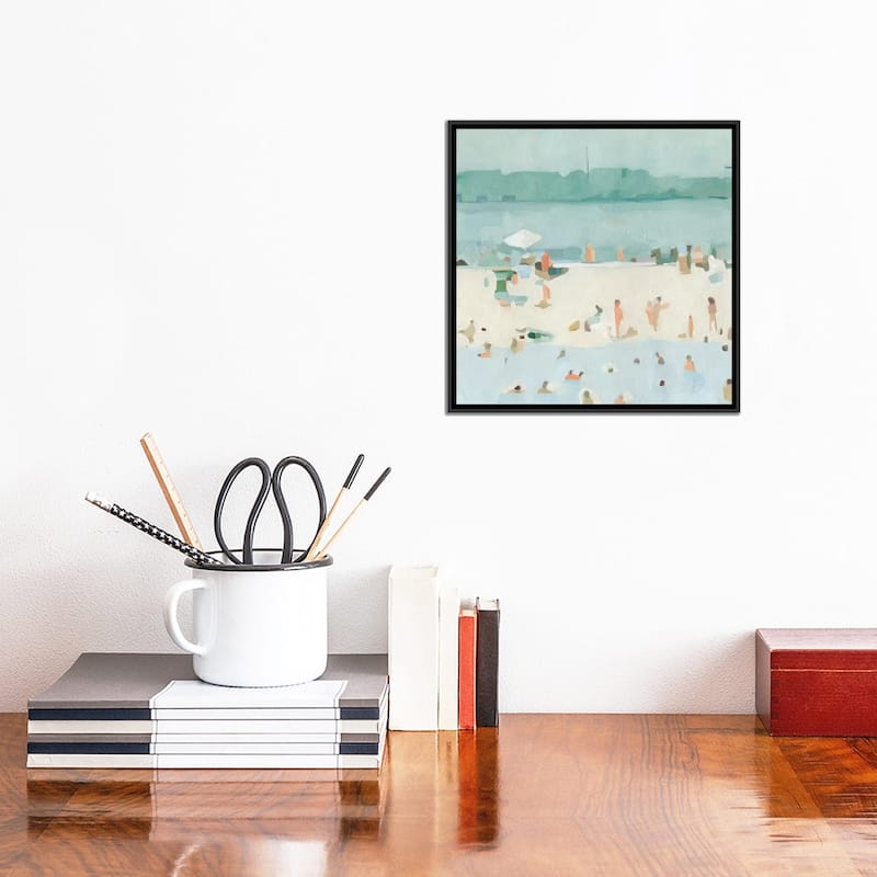 iCanvas "Sea Glass Sandbar I" by Emma Scarvey Framed Canvas Print