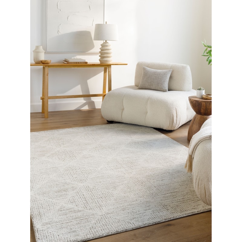Livabliss Transitional Rize Diamond Area Rug - 8' x 10' - Gray/Off White