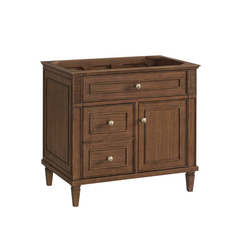 James Martin Vanities Lorelai 36" Single Vanity, Mid-Century Walnut - Base Only - No Top.