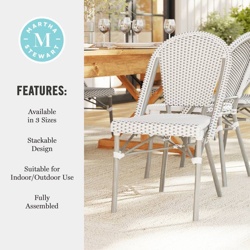 Martha Stewart All-Weather Stackable Patio Bistro Dining Chair - 19"W x 21.75"D x 35"H