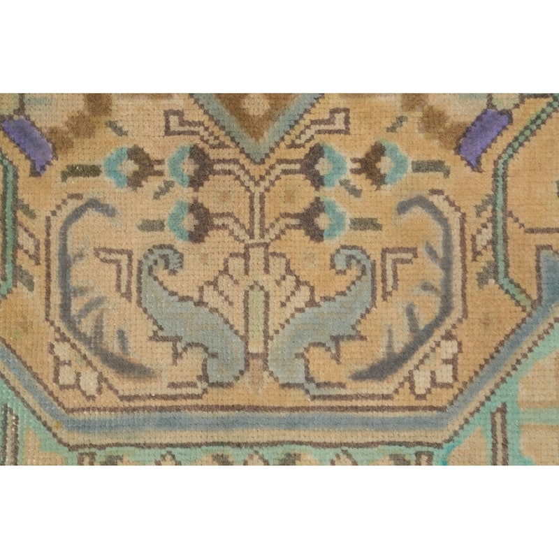 Hand Knotted Oriental 100% Wool Carpet Traditional Floral Beige & Ivories Tabriz Area Rug - 9' 6'' X 6' 7''