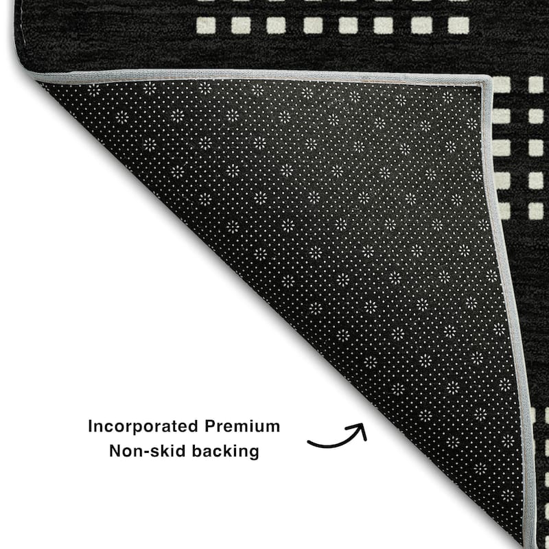 Premium Washable Super Soft Modern Houndstooth Mayfield Rug