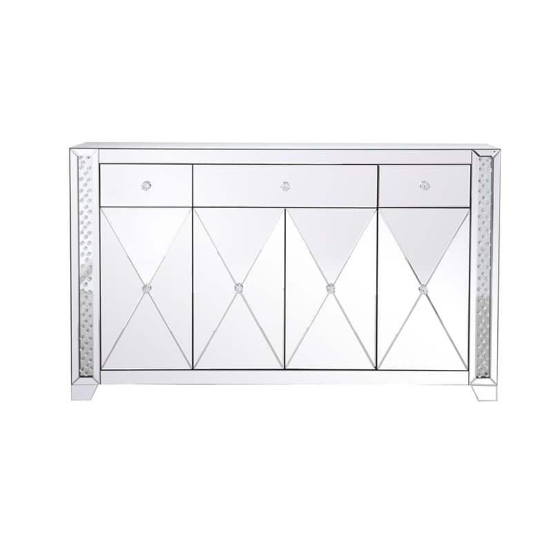 60 in clear crystal mirrored credenza