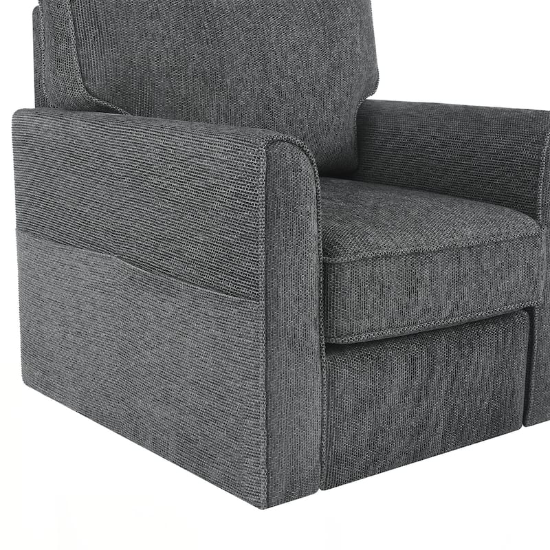360° Swivel Chair Accent Barrel Armchair Swivel Sofa Chair with Side Pockets for Living Room, Bedroom, Office and Hotel