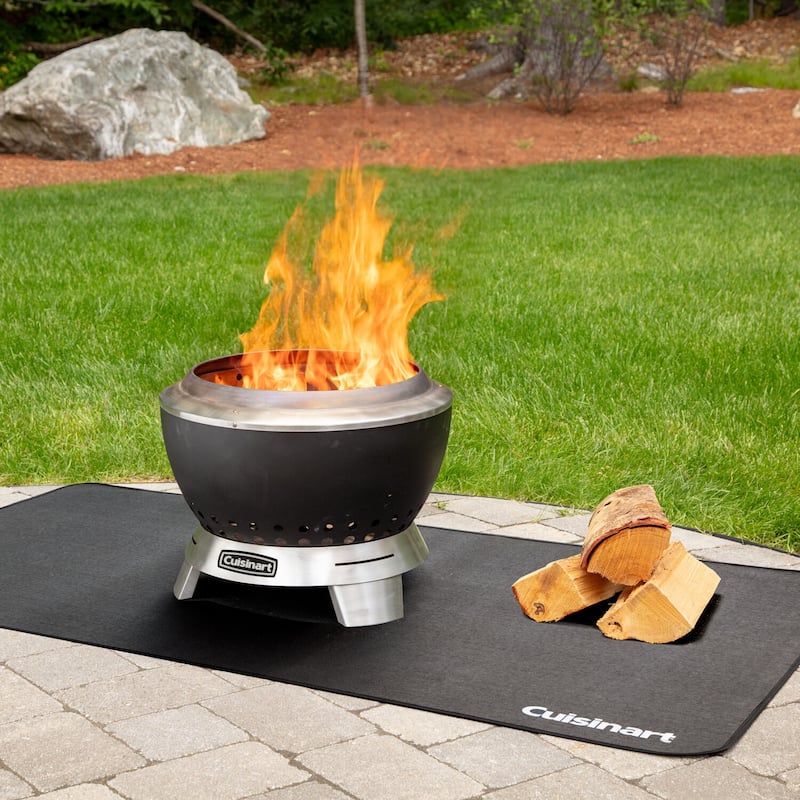 Cuisinart Grill 19.5-In. Cleanburn Smokeless Outdoor Wood-Burning Fire Pit, Black/Stainless Steel