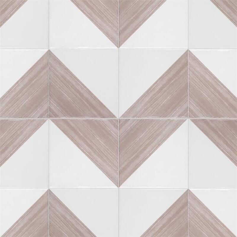 Merola Tile Triangle Rustique Glossy Taupe 6" x 6" Ceramic Wall Tile