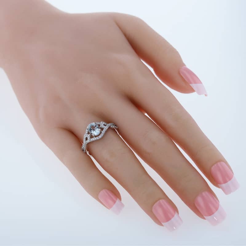Sterling Silver 1 ct Aquamarine Birthstone Ring