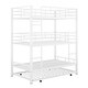 preview thumbnail 6 of 8, Metal Twin Size Kids Triple Bunk Bed with Trundle, Heavy Duty Steel Frame, Full-Length Guardrails, White