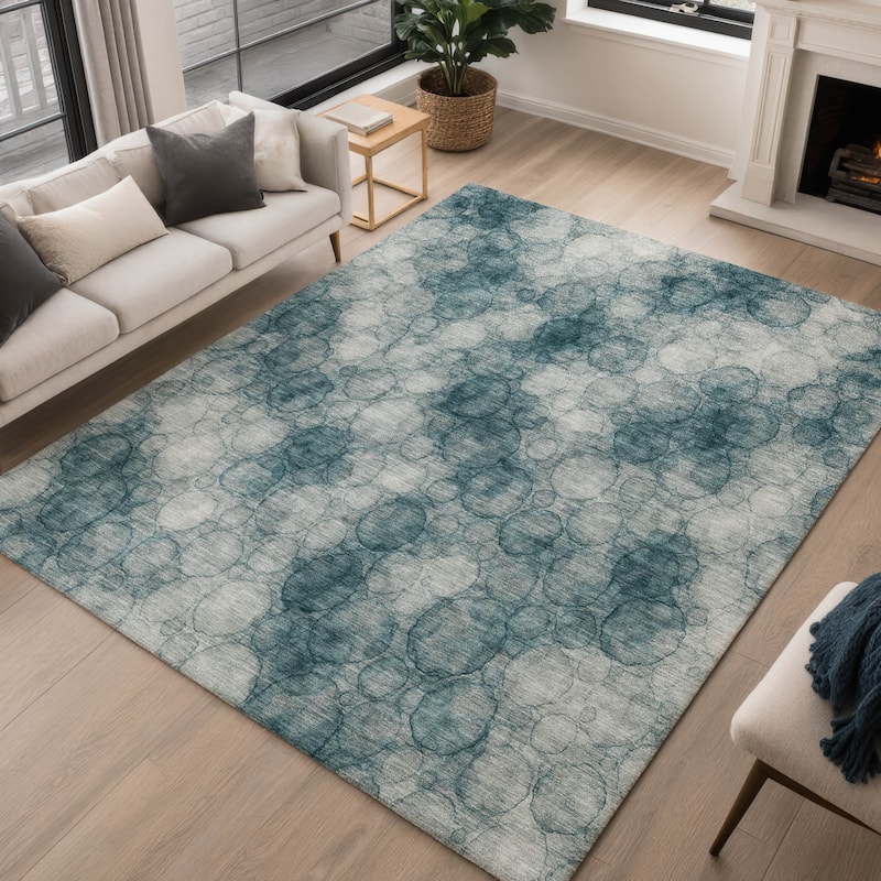 Machine Washable Indoor/ Outdoor Modern Aby Chantille Rug