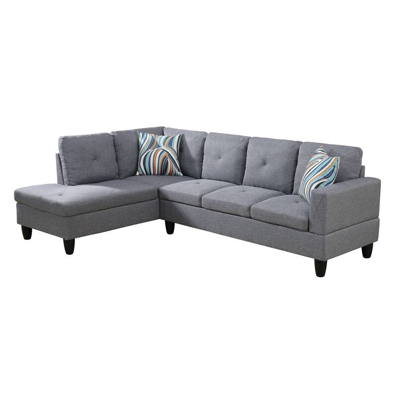 66.5" Grey Linen 3-Piece Living Room Sofa Set