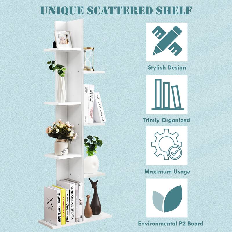 Costway Open Concept Bookshelf Plant Display Shelf Rack Storage Holder - See details