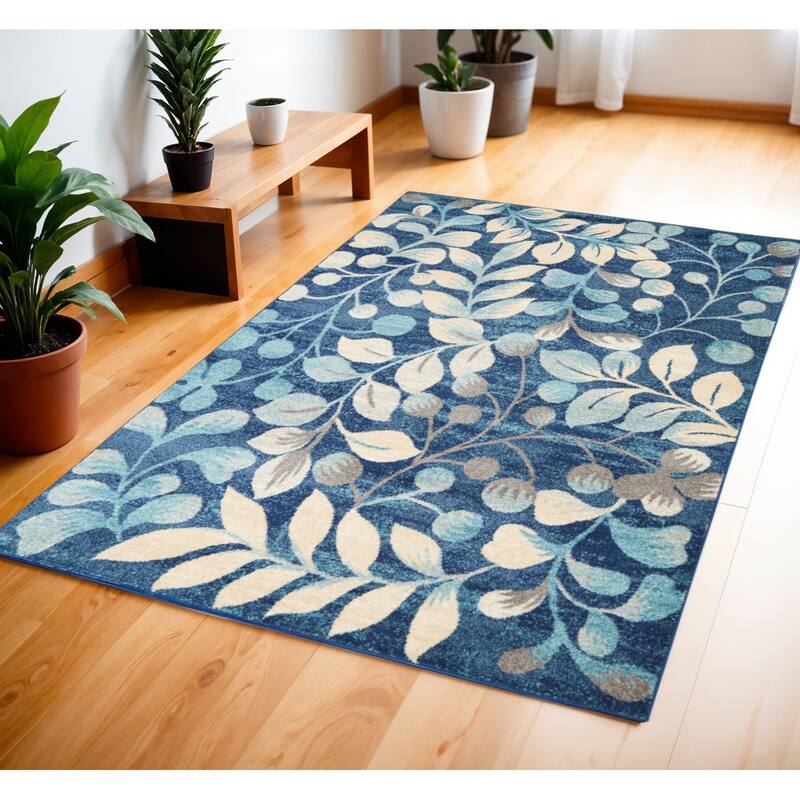 Power Loomed Stain Resistant Area Rug - 72' X '48' X '0.5 - 72' X '48' X '0.5 - Cream/Onyx - Rectangle