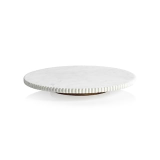Caserta Ribbed Finish White Marble Lazy Susan - 16" dia x 2" - Bed Bath & Beyond - 37873426