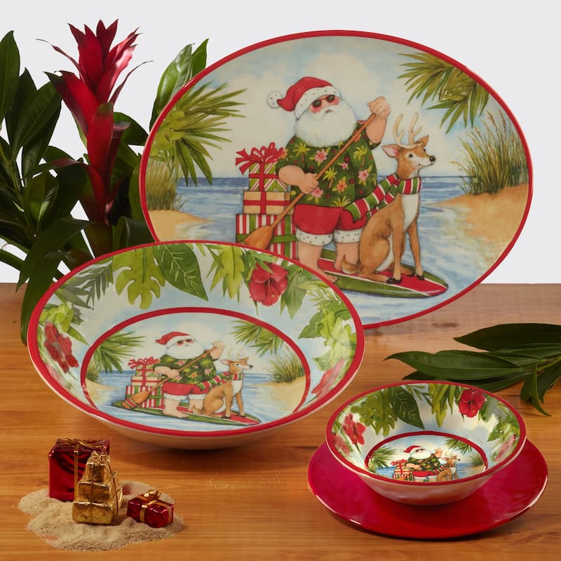 Certified International Santa's Wish Melamine 11" Dinner Plates, Set of 6 - 11-inch