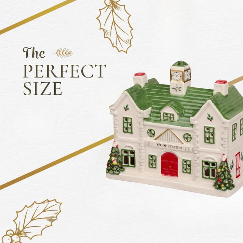 Spode Christmas Tree Village Train Station Miniature