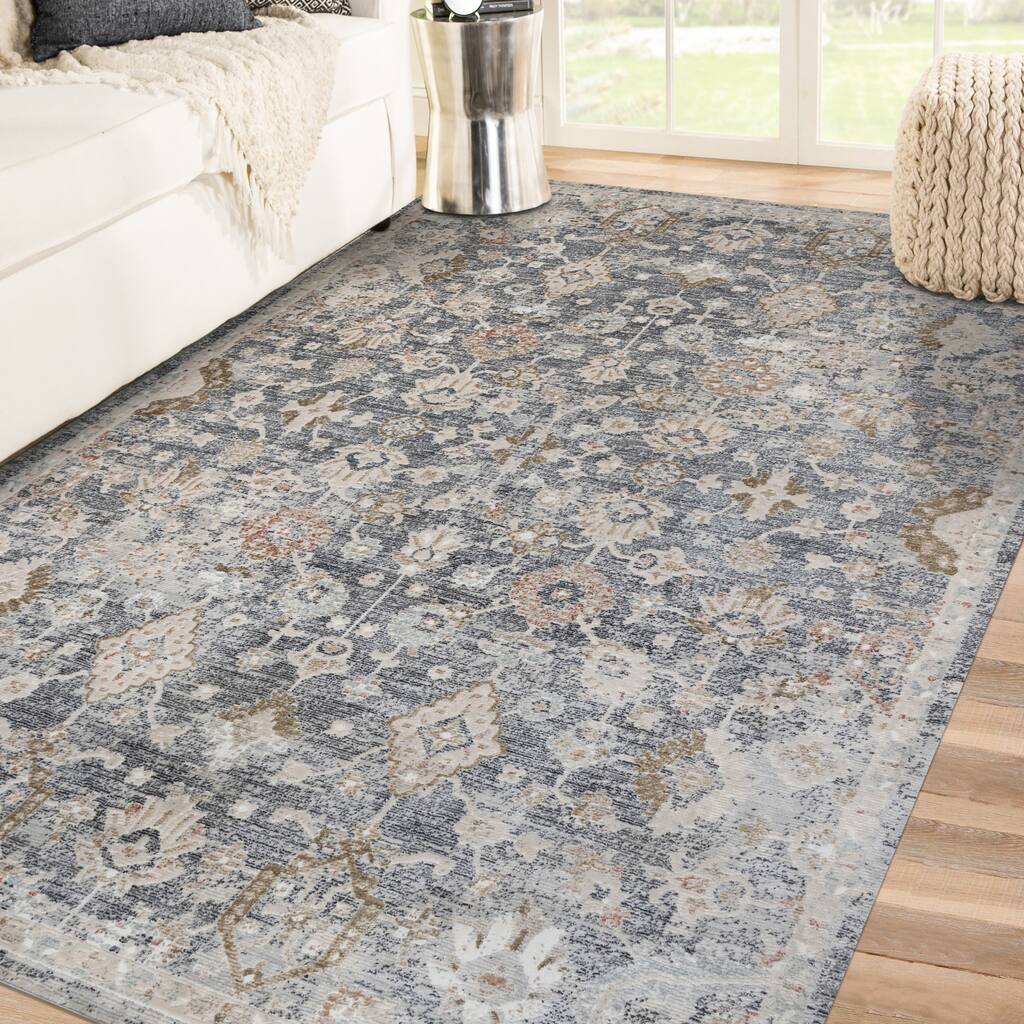 Fairmont Mella Transitional Bordered Power-Loomed Area Rug