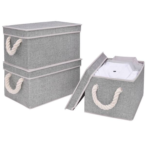 Shop Storageworks Storage Bins With Lid And Cotton Rope Handles