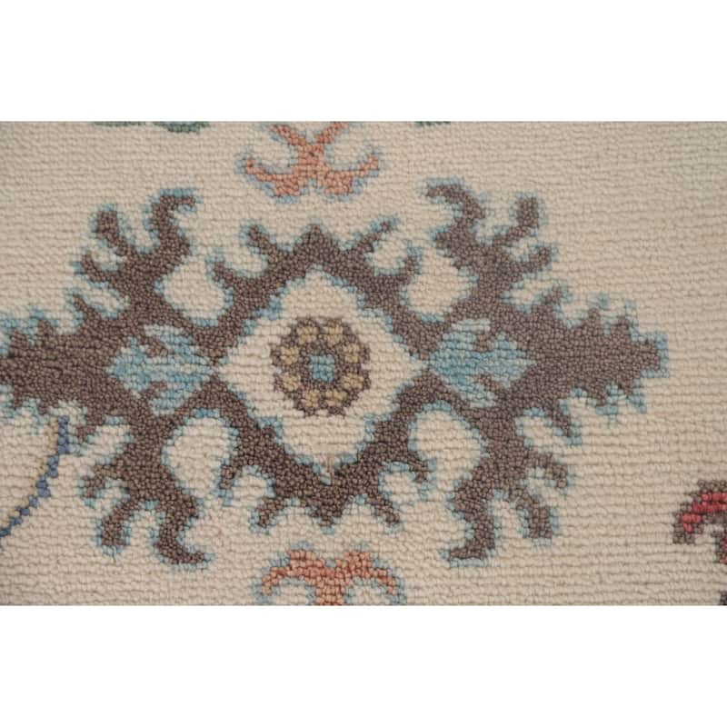 Floral Oushak Area Rug Hand-Knotted Wool Carpet - 8'0"x 9'8"