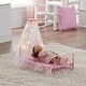 preview thumbnail 5 of 9, Badger Basket Starlights LED Canopy Metal Doll Bed with Bedding - Pink - 20.5" x 10.5" x 20"