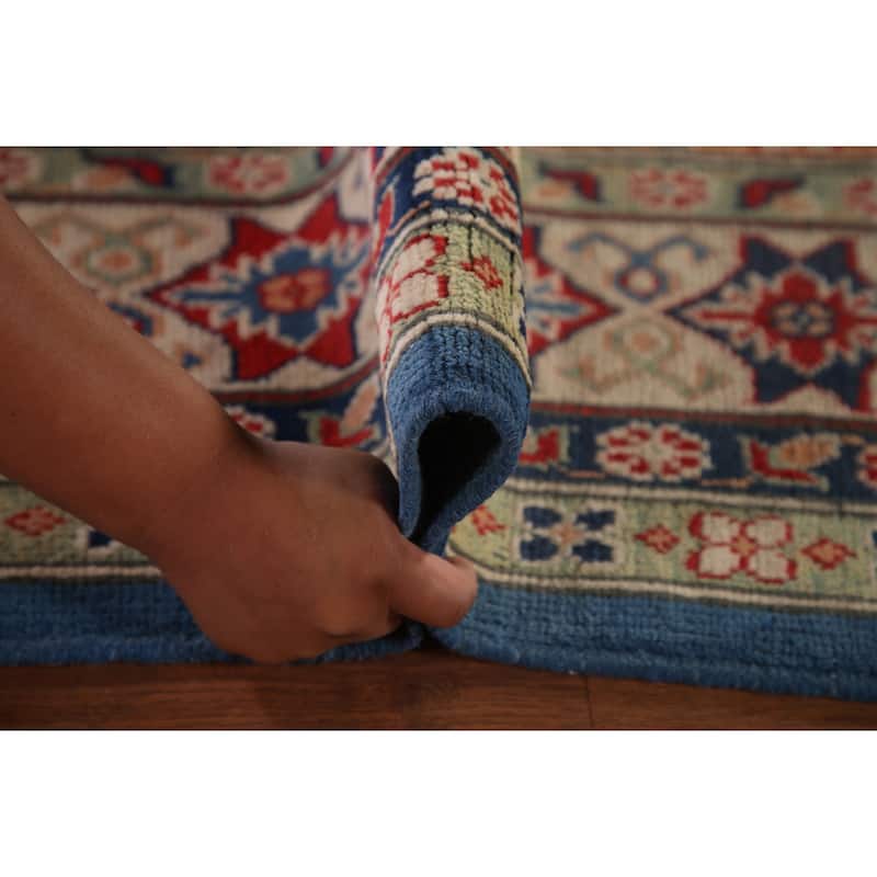 Blue Kazak Oriental Area Rug Wool Carpet - 8'2" x 11'9"