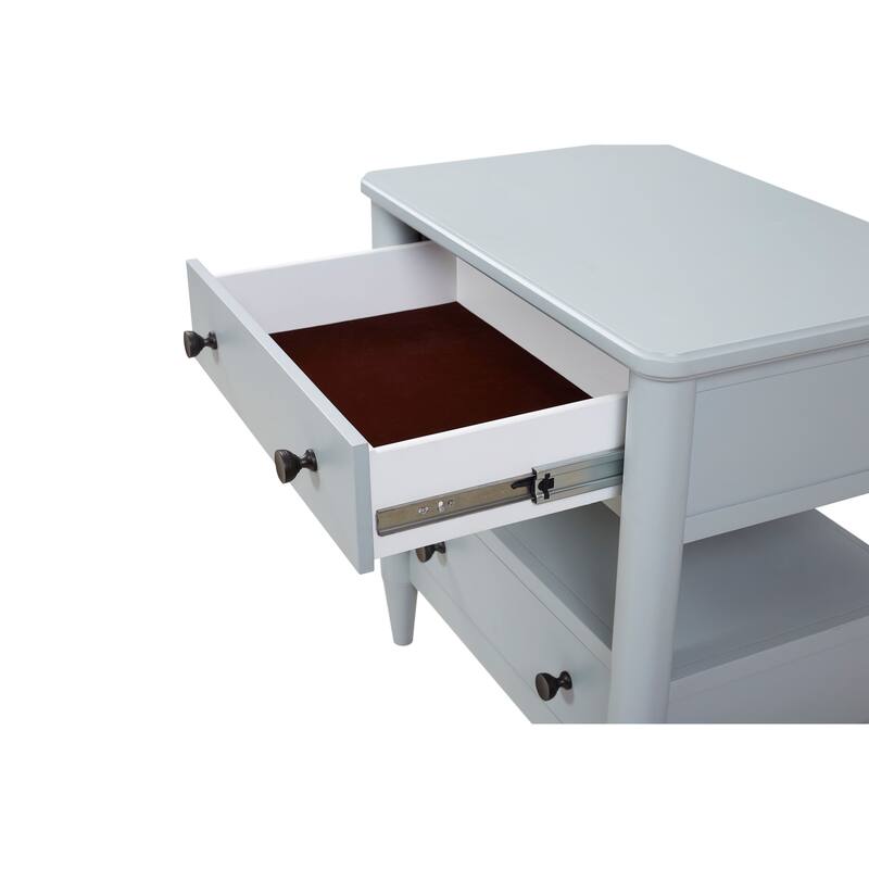 Open Nightstand Ocean Finish With 2 Drawers