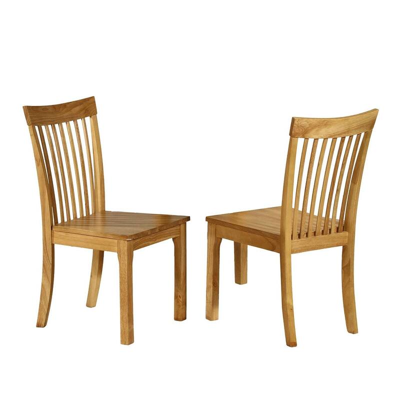 Dining Room Side Chairs, Set of 2, Natural Oak