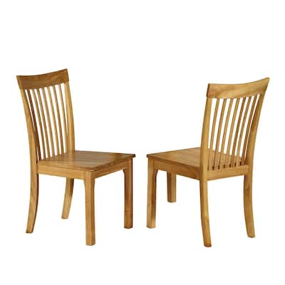 Dining Room Side Chairs, Set of 2, Natural Oak