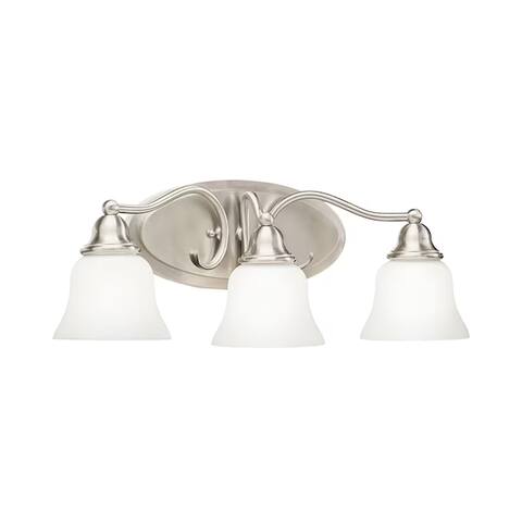 22"W 3-Light LED Bath Vanity Light Fixture by Kichler Satin Nickel Finish