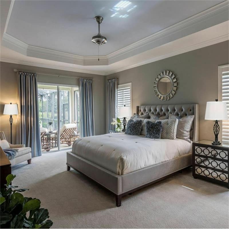 1 Floor Lamp and 2 Table Lamps Set with Fabric Shades