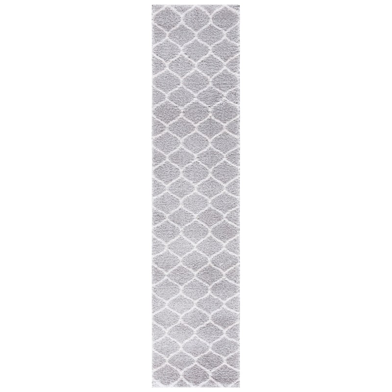 SAFAVIEH, Tahoe Shag Lisl Trellis 1.2-inch Thick Rug - 2' x 9' Runner