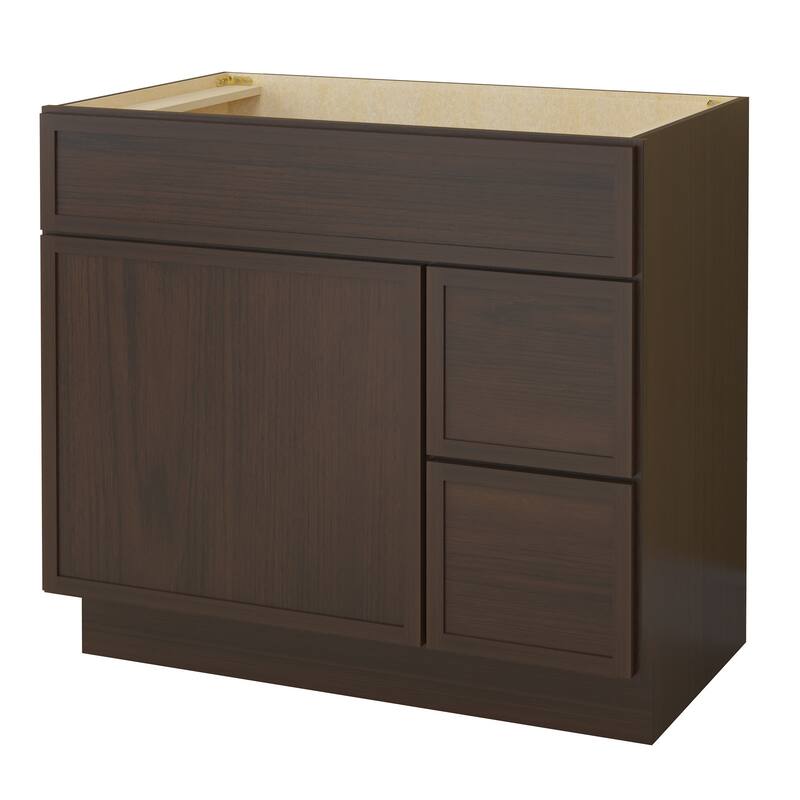 Vanity Art 36" Freestanding Single Base 2 Drawers Storage Cabinet with Soft Close Door
