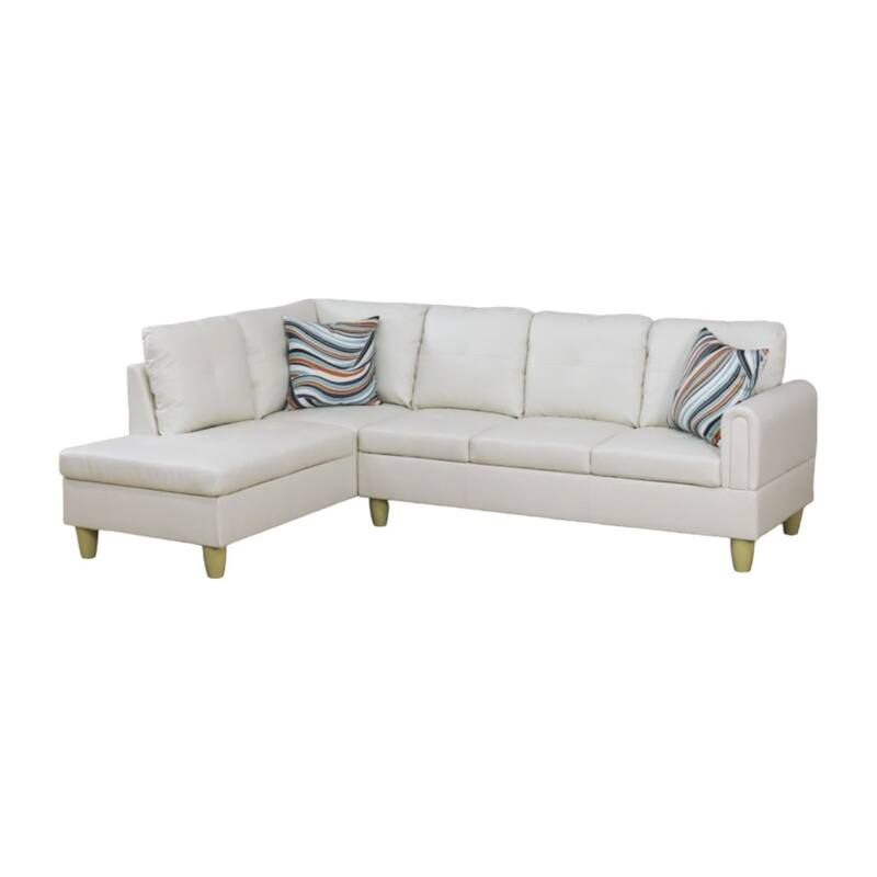 KISRAIS 97" Wide 2-Piece Vegan Leather Sectional Sofa Set without Ottoman for Small Space