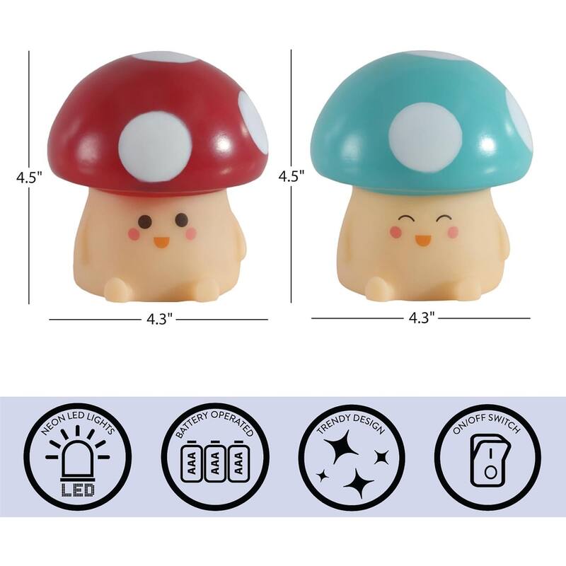 Urban Lifestyle Figural Squish LED Mood Lamp, 2 Pack